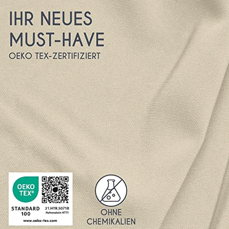 Kissenbezug 80x80 Baumwolle Renforcé (2er-Set) - Anthrazit - Dicht gewebt mit 57 Fäden/cm² - Kissenbezug 80x80 cm - Oeko Tex Zertifiziert - Dreamzie – Bild 6
