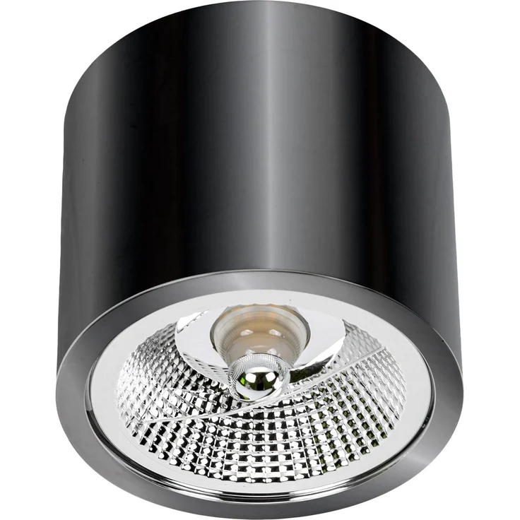 Deckenspots schwarz D-120mm AR111 GU10 IP20 rund verchromt