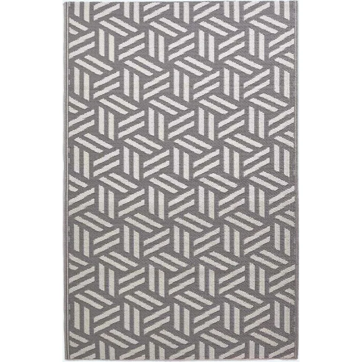 Homescapes Outdoorteppich Outdoor-Teppich Luna aus Polypropylen mit grauem Muster, 120 x 180 cm, rechteckig, Höhe: 20 mm – Bild 1