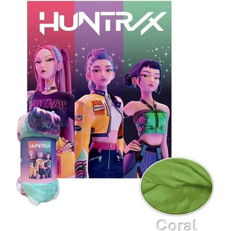 Wohndecke KPop Demon Hunters Coral Decke Wohndecke 130x160 cm, K-Pop Demon Hunters