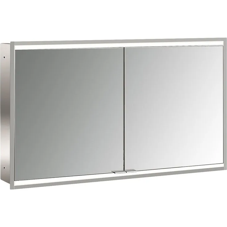 emco Unterputz-Spiegelschrank Prime2 Facelift 1200 LED, 1204x727x152mm, 2 Türen, Aluminium, verspiegelt