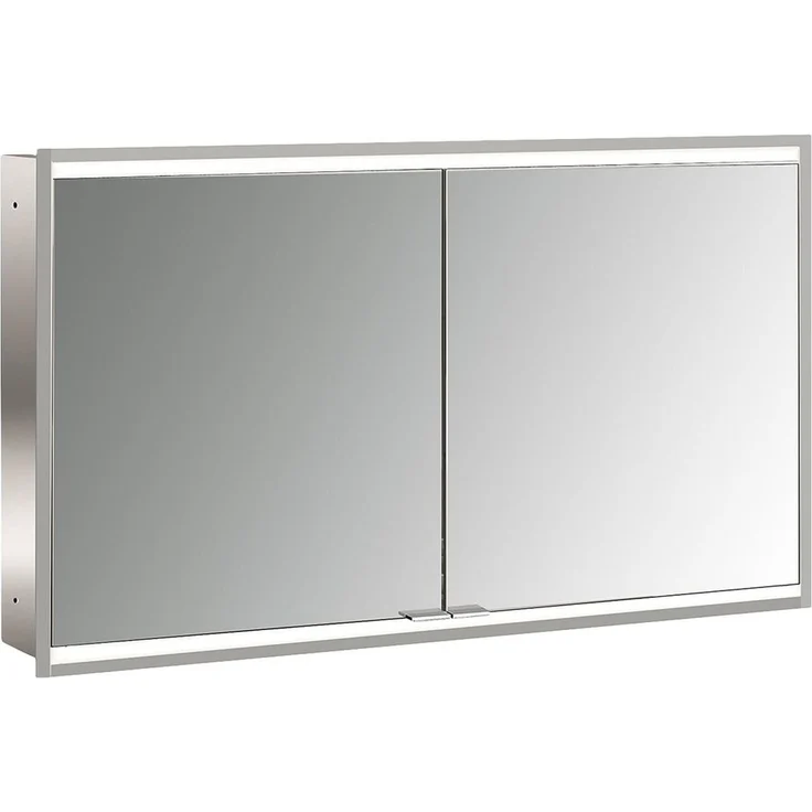 emco Unterputz-Spiegelschrank Prime2 Facelift 1200 LED, 1204x727x152mm, 2 Türen, Aluminium, verspiegelt