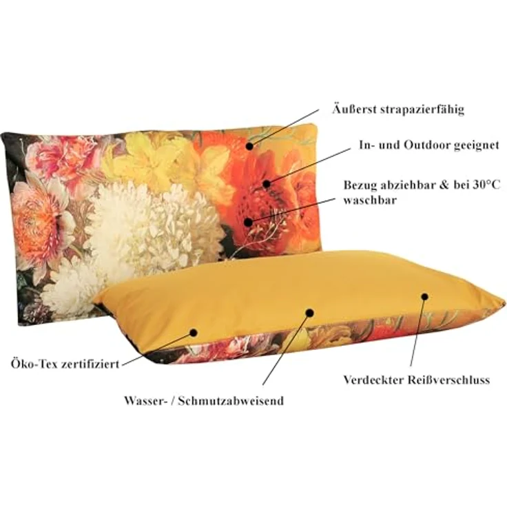 JACK Dekokissen Outdoor Lounge Kissen 30x50cm Motiv inkl. Füllung, mit Lotus-Effekt, Robust, Strapazierfähig, für Innen & Außen geeignet – Bild 8