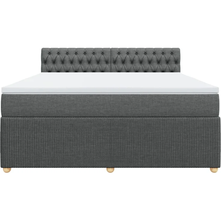 vidaXL Boxspringbett mit Matratze Dunkelgrau 180x200 cm Stoff 3289843 – Bild 6