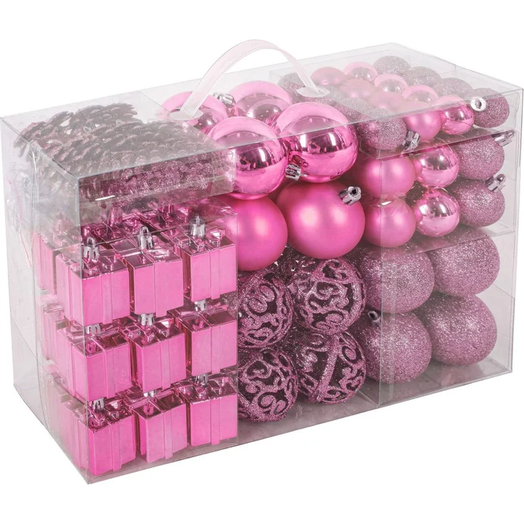 BRUBAKER Weihnachtsbaumkugel 101-teiliges Weihnachtskugel-Set mit Baumspitze, Christbaumschmuck aus Kunststoff, Weihnachtsdekoration edel und robust – Bild 5