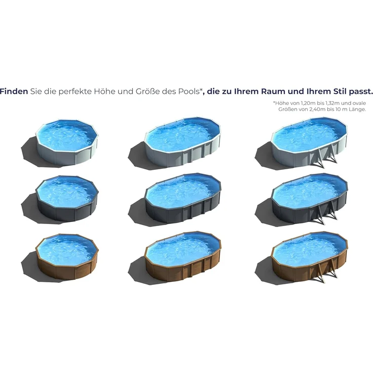 Mauritius Stahlwandpool Oval 500 x 300 x 132 cm – Bild 8