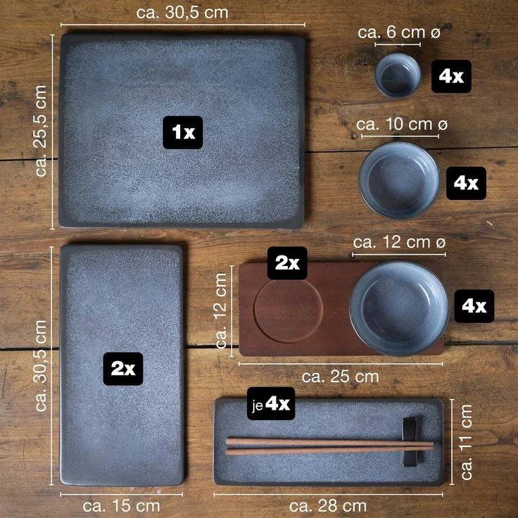 Moritz & Moritz VIDA 29tlg Sushi Set Blau – Bild 4