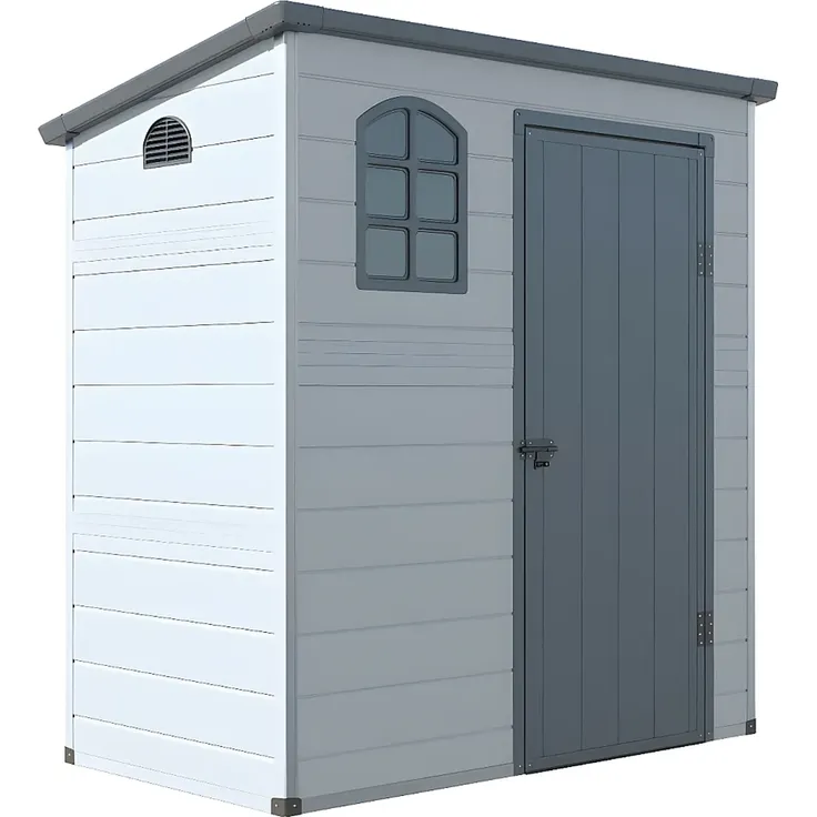 Vente-unique - NERIO Gartenhaus Harz GrauGrau - B 97 cm x H 175 cm x L 180 cm – Bild 5