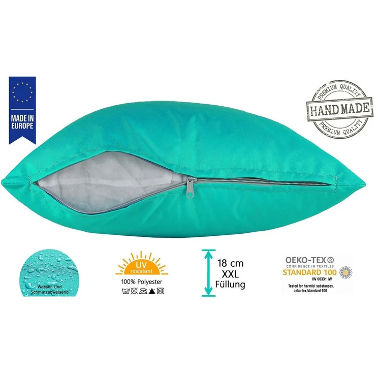 JACK Dekokissen 30x50cm Outdoor Lounge Kissen inkl. XXL Füllung, starke Füllung, strapazierfähig, wasserabweisend, In- und Outdoor – Bild 2