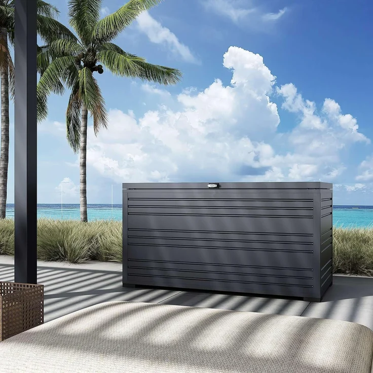 Weide Gartenbox | 100% Aluminium | Aufbewahrungsbox 1050 L | Outdoor Box mit Deckel | 160 x 86 x 79 cm – Bild 9