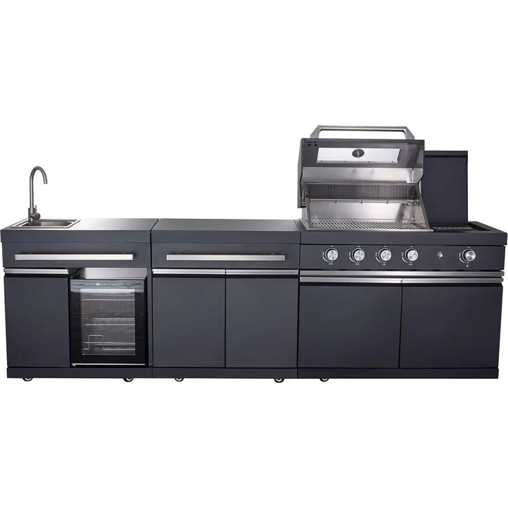 Buschbeck Outdoor-Küche »King Range« mit Sizzle Zone und Kühlschrank, BxTxH: 282x58x112 cm – Bild 2
