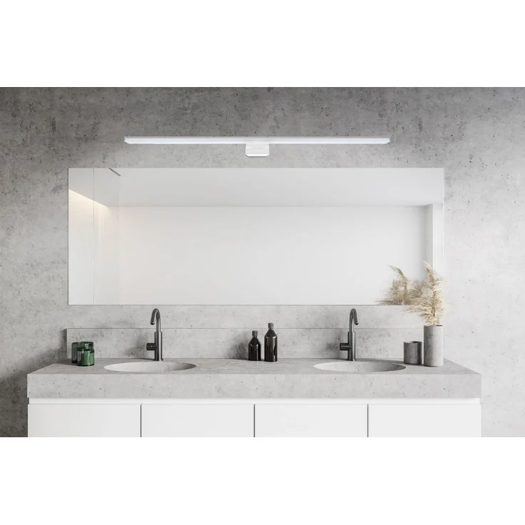 SEBSON Spiegelleuchte LED Spiegellampe Bad 90cm IP44 Wandlampe 15W 1300lm 4000K 900 x 109 x 40 mm, LED integriert, Wandmontage, 110° Abstrahlwinkel, einfach Montage – Bild 3