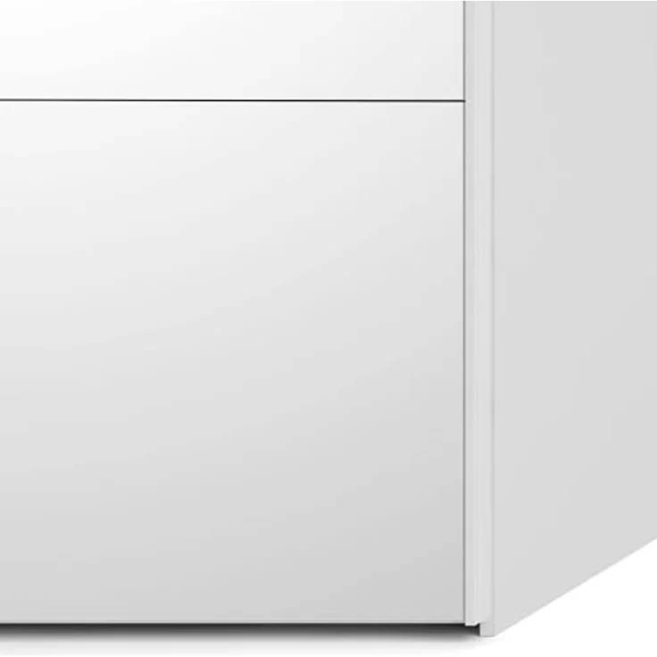 Dmora - Kleiderschrank 2 Türen Emeraude, Schlafzimmermöbel, Schrank, Garderobe, 182x61 h220 cm, Glänzendes Weiß – Bild 7
