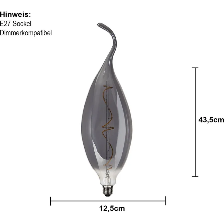 LED-Leuchtmittel ,Industrial Vintage', E27, 1,7W, 45lm, dimmbar, Rauchglas, warmweiß – Bild 4