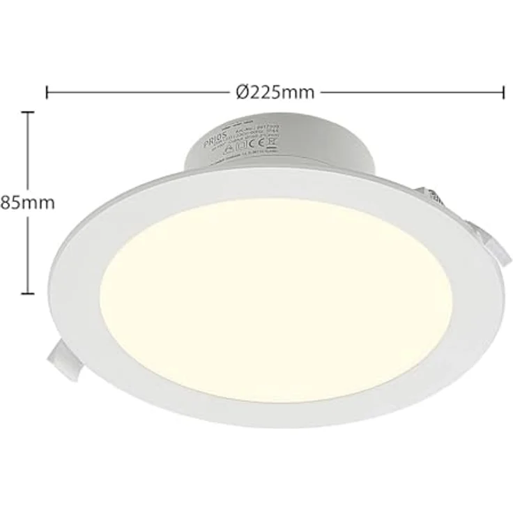 PRIOS LED Rida Badezimmerleuchte, moderne 1-flammige Leuchte aus Weißem Aluminium mit Schalter – Bild 4