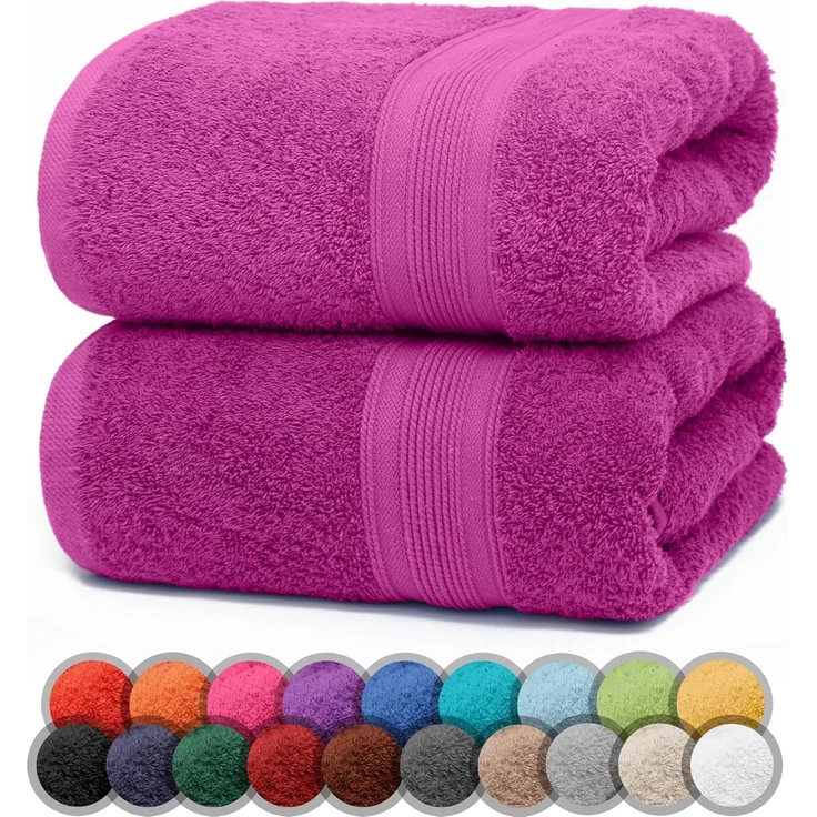 NatureMark 2er Pack DUSCHTÜCHER Premium Qualität 70x140 cm DUSCHTUCH Dusch-Handtuch Doppelpack Farbe: Pink