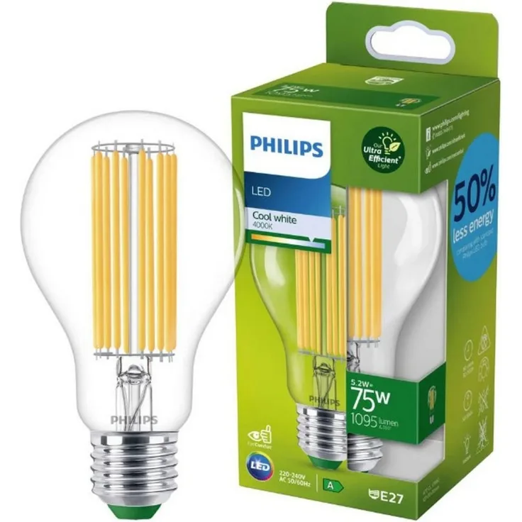 Philips Classic LED-A-Label Lampe 75W E27 Kaltweiß klar 1er P