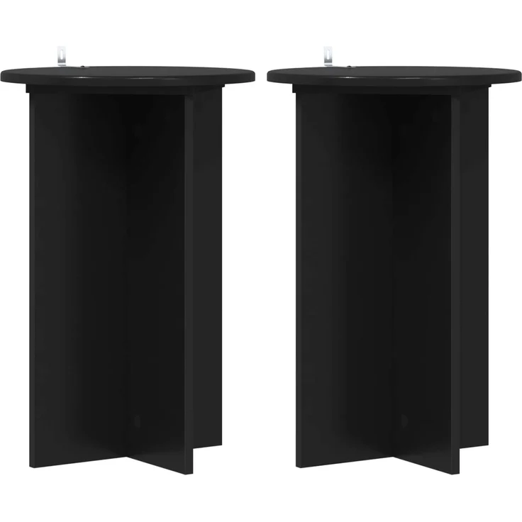 vidaXL Pflanzenständer 2 stk. Schwarz Ø40 x 60 cm Holzwerkstoff 899709 – Bild 2