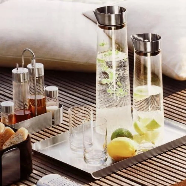 Blomus Wasserkaraffe Aldoa, Dekanter, Glaskaraffe, Karaffe, mit Deckel, 0,9 l, 63169 – Bild 3
