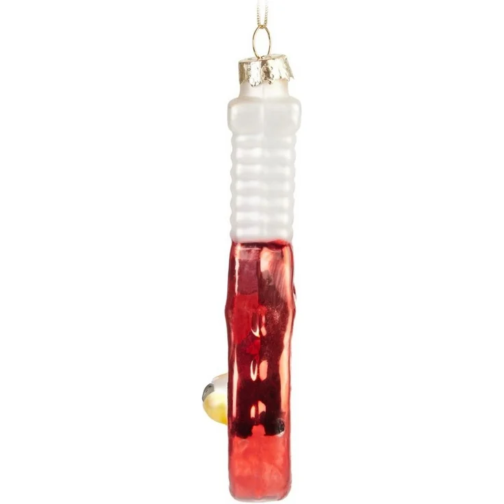 BRUBAKER Weihnachtsbaumkugel Tennisschläger Rot mit Tennisball Weihnachtskugel aus Glas Handbemalt (1 St), Tennis Sport Christbaumschmuck Lustig – Bild 2