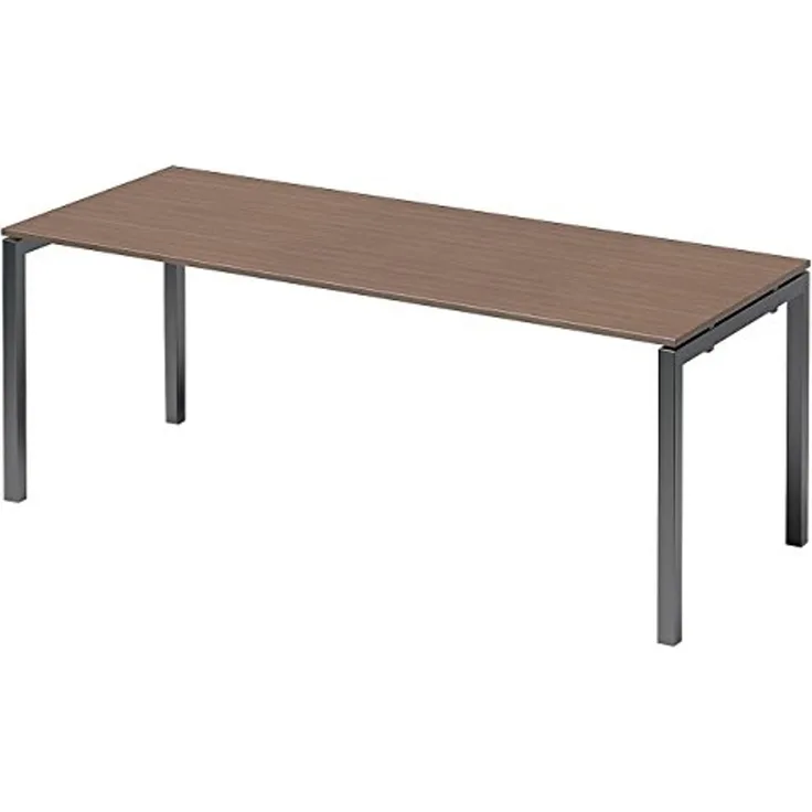 BISLEY Cito Schreibtisch, 740 mm höhenfixes U-Gestell, Metall, Wn334 Dekor Nußbaum, Gestell Anthrazitgrau, 80 x 200 x 85 cm