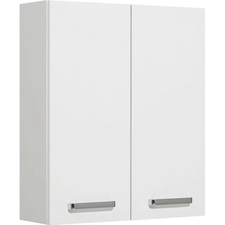 Saphir Hängeschrank Quickset Wand-Badschrank 60 cm breit mit 2 Türen und 2 Einlegeböden Badezimmer-Hängeschrank inkl. Türdämpfer, Griffe in Chrom Glanz – Bild 3
