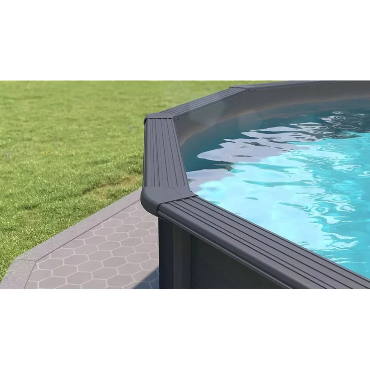 Steinbach Stahlwandpool Set Nuovo de Luxe II Ø 550 x 120 cm - grau – Bild 5