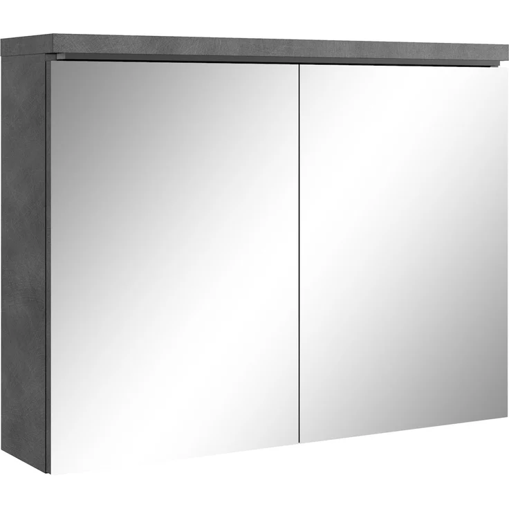 Badplaats Spiegelschrank Paso 80 x 60 cm Dunkel Grau - Badezimmerschrank mit Spiegel und 2 Türen – Bild 1
