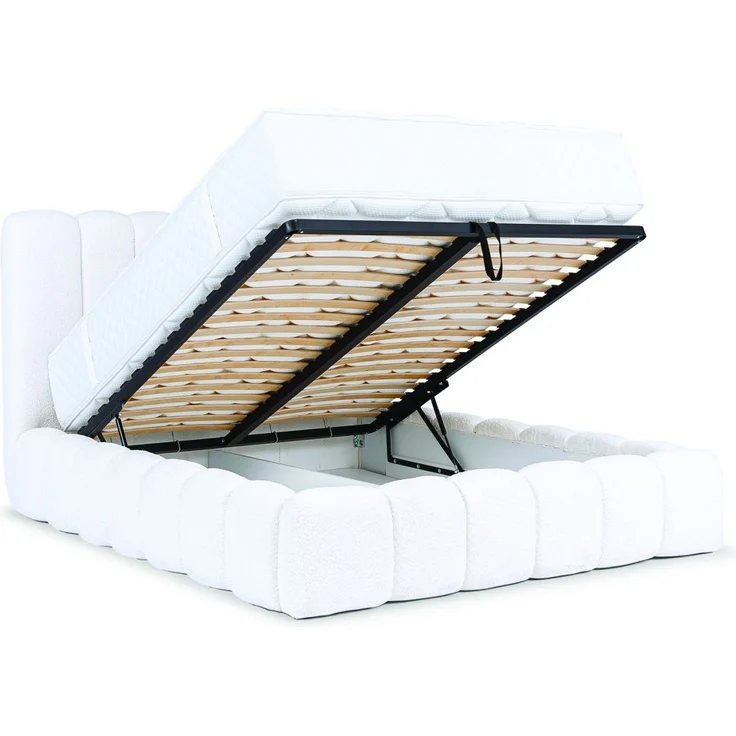 Polsterbett Doppelbett Set. 4 CARSON 120x200cm Stoff Catch Me Rostbraun – Bild 2