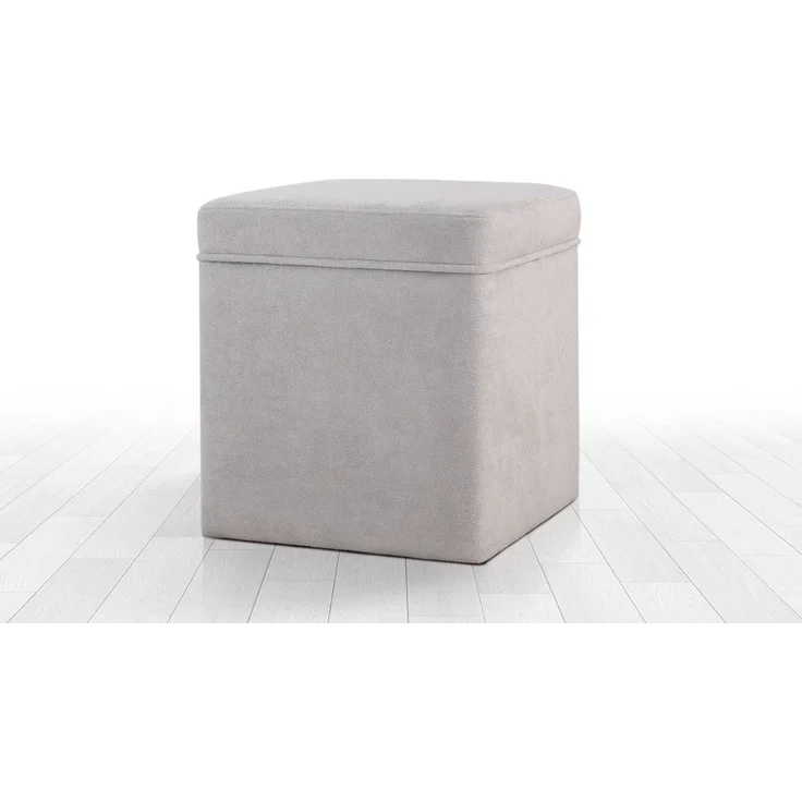 Hanah Home 'Mosvile - Grey' Pouffe, Grau, 43 x 46 x 43 cm – Bild 5