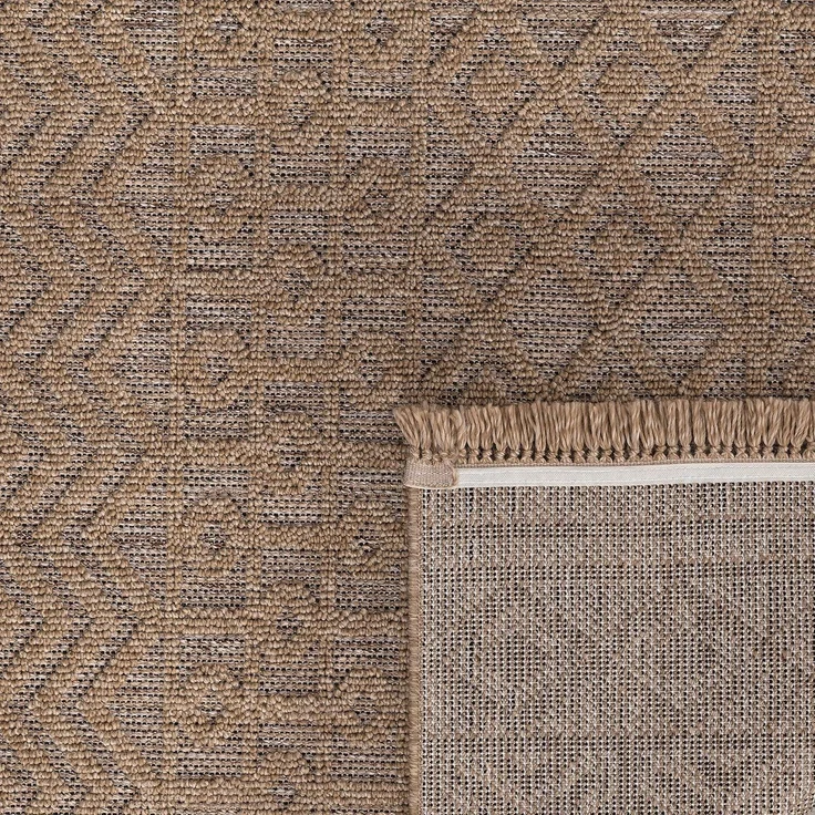 Paco Home Teppich Cologne 495, rechteckig, Höhe: 11 mm, Flachgewebe, meliert, Rauten Motiv, mit Fransen, Outdoor geeignet – Bild 5