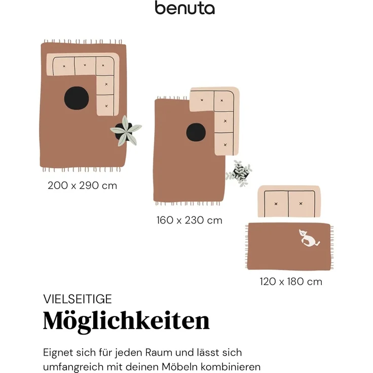 benuta Teppich Oyo, rechteckig, Höhe: 11 mm, Teppich Wohnzimmer, Esszimmer, Schlafzimmer, Flur, Boho, Weich – Bild 6