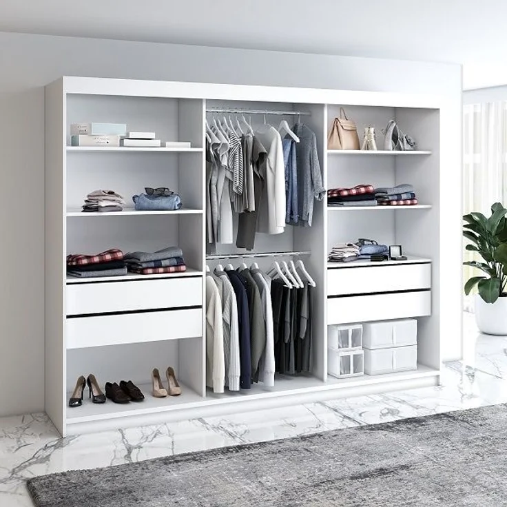 Schwebetürenschrank MERO 3-türig Schrank 200 cm Farbe: Sonoma – Bild 3