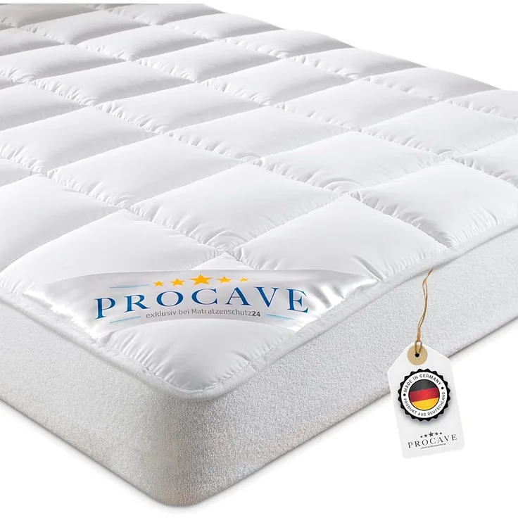PROCAVE Micro-Comfort Matratzen-Bett-Schoner weiß 80x200 cm mit Spannumrandung | Höhe bis 30cm | Auch für Boxspring-Betten und Wasser-Betten geeignet | Microfaser | 100% Polyester | Matratzen-Auflage