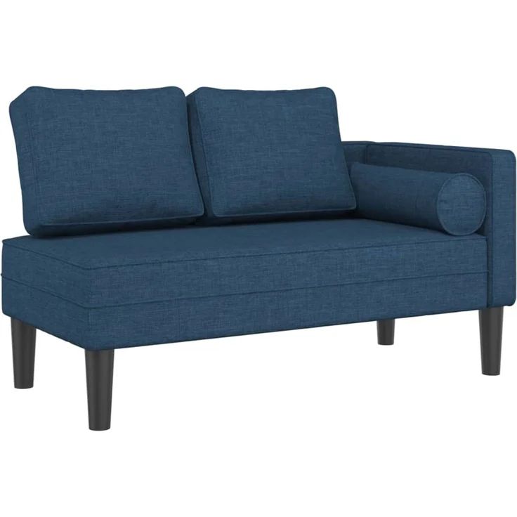 vidaXL Chaiselongue mit Kissen, Blau Stoff, 116,5 x 62 x 57,5 cm – Bild 2