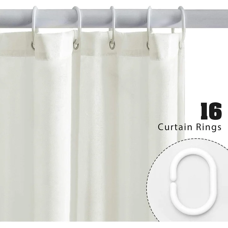 Duschvorhang Überlänge Anti-schimmel Beige 240x180cm Stoff wasserdicht – Bild 2