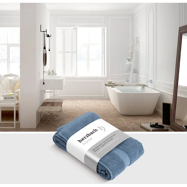 herzbach home Badematte Spa 60x100 cm, Baumwolle, Rechteckig, 1000g/m², Premium-Qualität, 100% Baumwolle, mit Bordüre – Bild 3