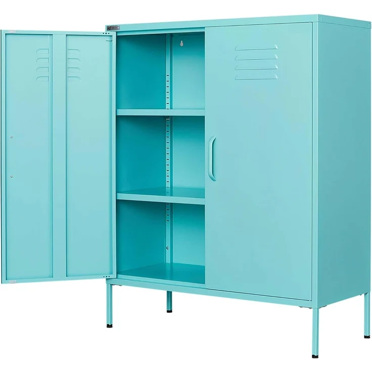Makika Aktenschrank / Büroschrank 80x35x102cm Industrial Möbel in Hellblau – Bild 7