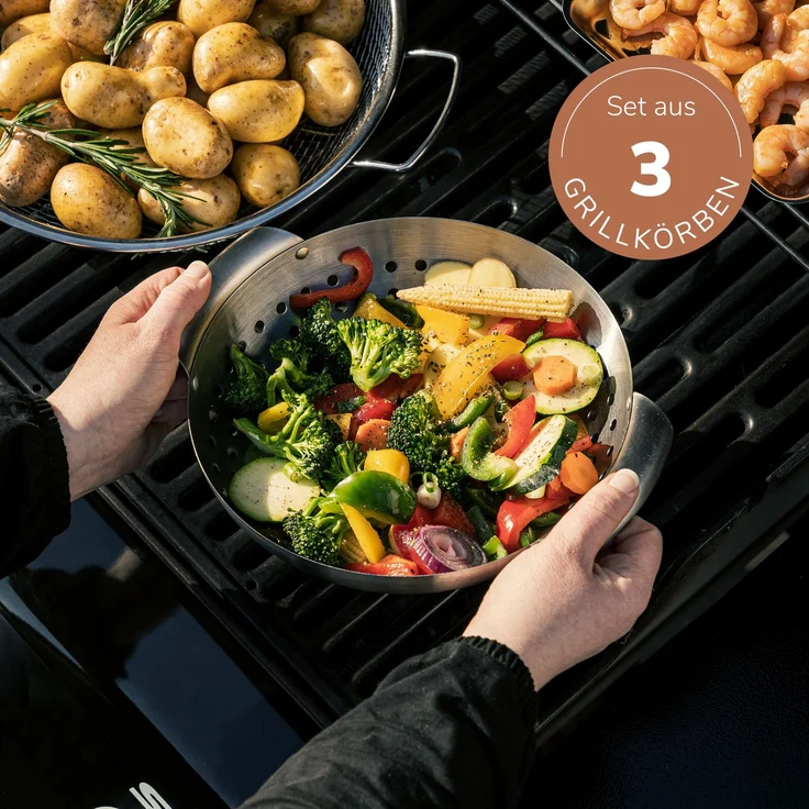 Bremermann Grillplatte 3er Set, Edelstahl Grau – Bild 8