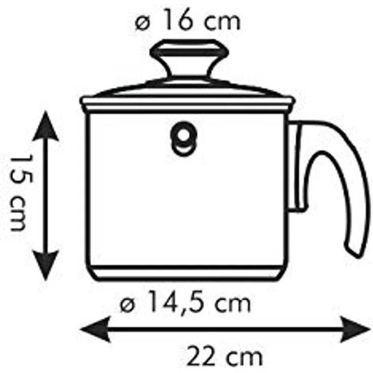 Tescoma Milchtopf Doppelwandiger Milchtopf PRESTO mit Deckel ø 16 cm, 2.0 l, Edelstahl, Für sämtliche Herdarten geeignet – Bild 6