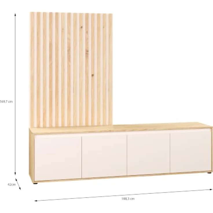 Forte Wohnwand SKELPE - Wohnzimmer in Artisan Eiche (D78)-Sand (U60) – Bild 3