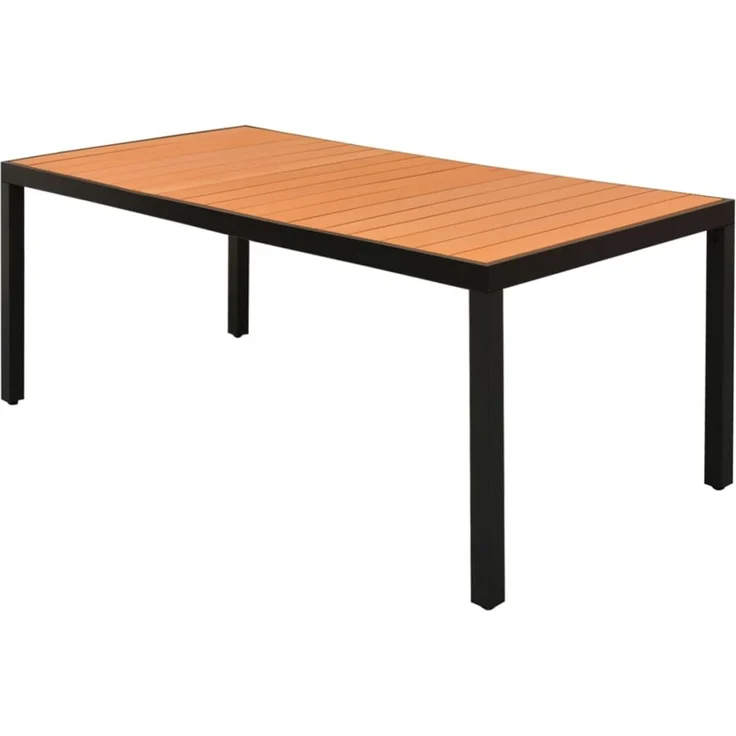 Gartentisch, Balkontisch, Küchentisch Braun 185 x 90 x 74 cm Aluminium und WPC – Bild 1