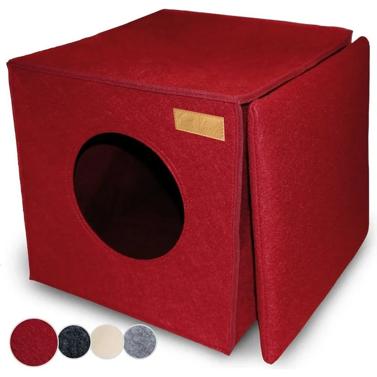 KaraLuna Tierbett Katzenhöhle aus Filz fürs Regal I Katzenbett Katze Schlafplatz