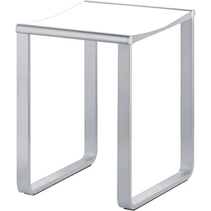Keuco Bad-Hocker in Chrom und weiß, Anti-Rutsch Füße für die Dusche, bis 100 kg, 46,9 cm hoch, Design-Badhocker, Dusch-Sitz, Plan