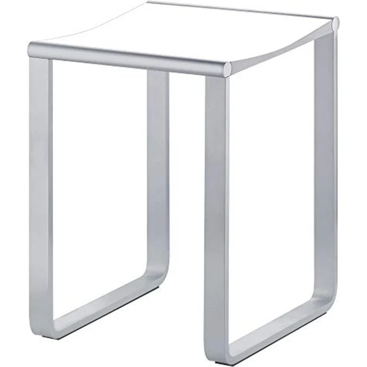 Keuco Bad-Hocker in Chrom und weiß, Anti-Rutsch Füße für die Dusche, bis 100 kg, 46,9 cm hoch, Design-Badhocker, Dusch-Sitz, Plan – Bild 1