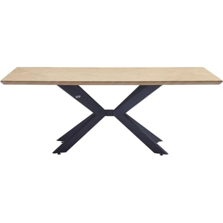 HOME DELUXE Essgruppe Eckig AVENCIA inkl. Sternfuß - 200 x 120 cm Fishbone Oak 4 Stühle Creme – Bild 7