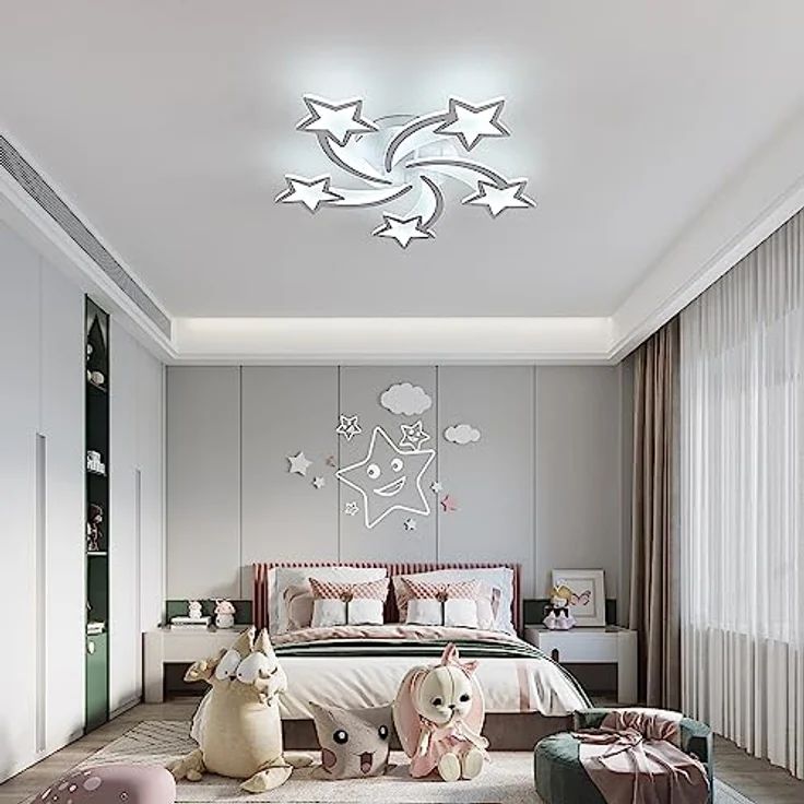 Goeco LED Deckenleuchte Dimmbar, 50W 6200LM Weiß Deckenlampe, Modern Deckenleuchte mit Fernbedienung/APP für Wohnzimmer Kinderzimmer Schlafzimmer, 3000K-6500K, Dia 65cm – Bild 8