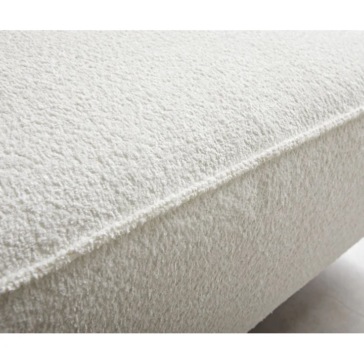 Big-Sofa Sirpio 230x95 cm Bouclé Creme-Weiß mit Hocker – Bild 5