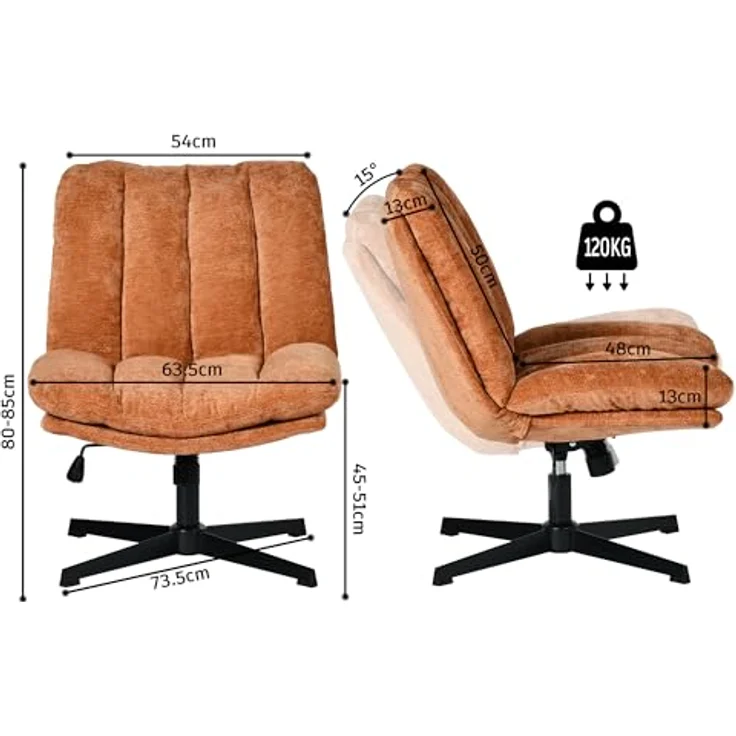 MEUBLE Cosy Sessel 360° Drehbar Loungestuhl mit höhenverstellbar Wippfunktion Lehnstühle Relaxsessel Polsterstuhl für Schlafzimmer Wohnzimmer, Stoff, Rot – Bild 3