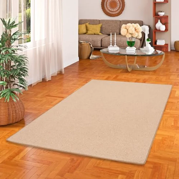 Snapstyle Berber Teppich Natur, Rechteckig 140x200 cm aus Schurwolle, schadstoffgeprüft, für Fußbodenheizung geeignet – Bild 1